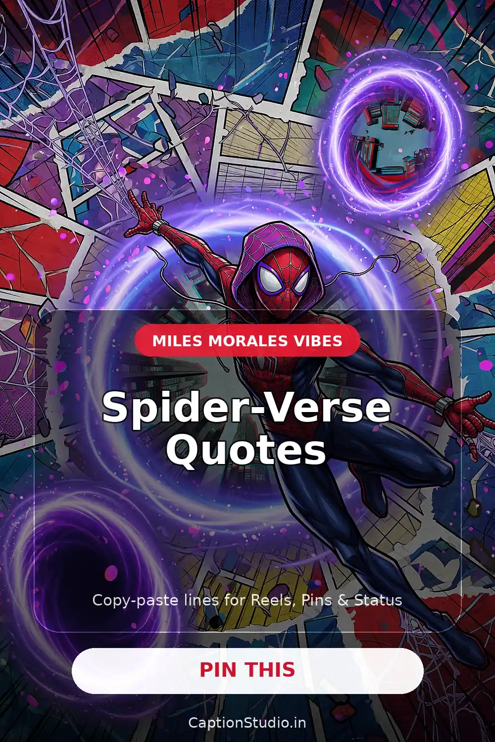 Miles Morales & Spider-Verse Style Quotes vertical Pinterest fan art image