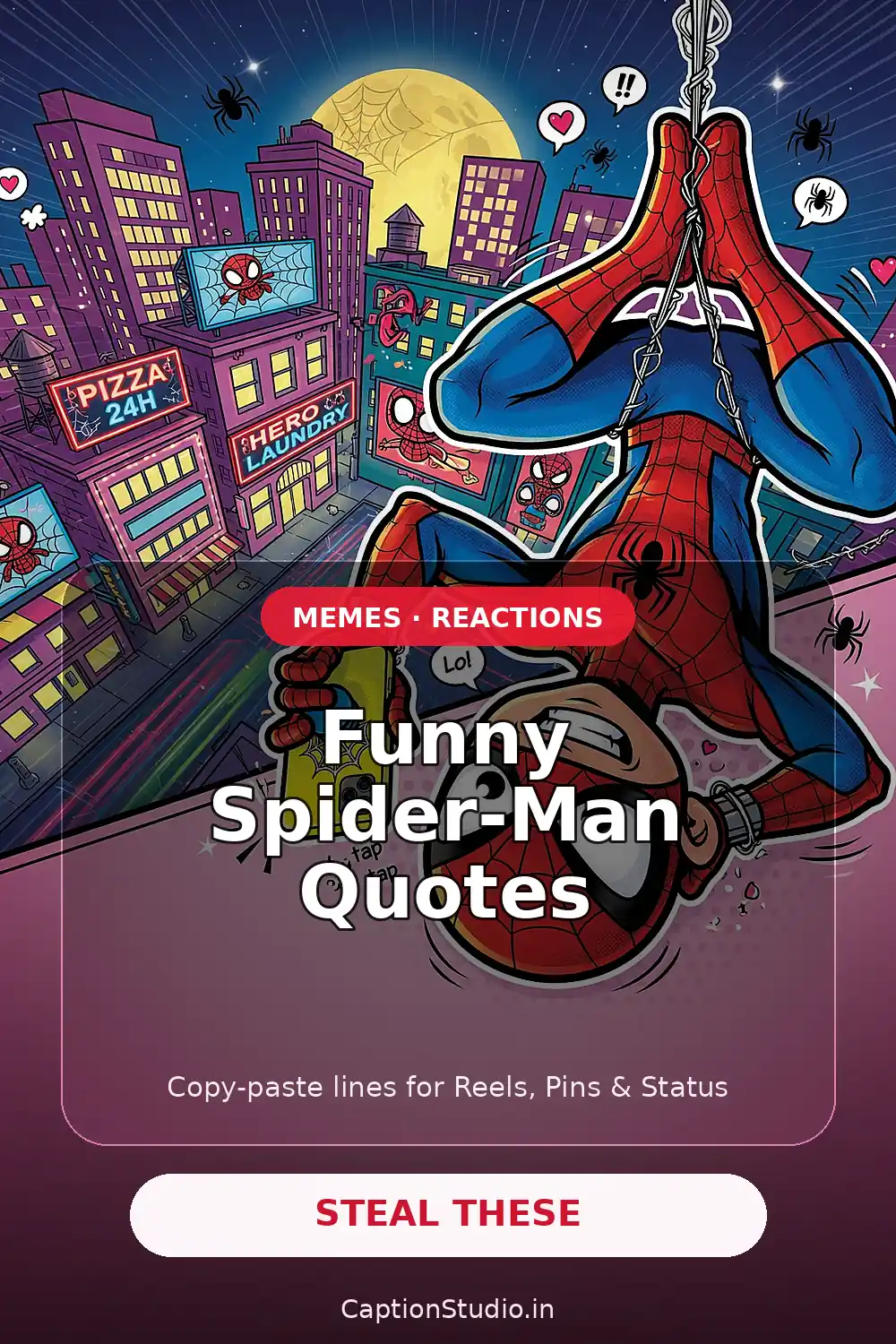 Funny Spider-Man Lines vertical Pinterest fan art image