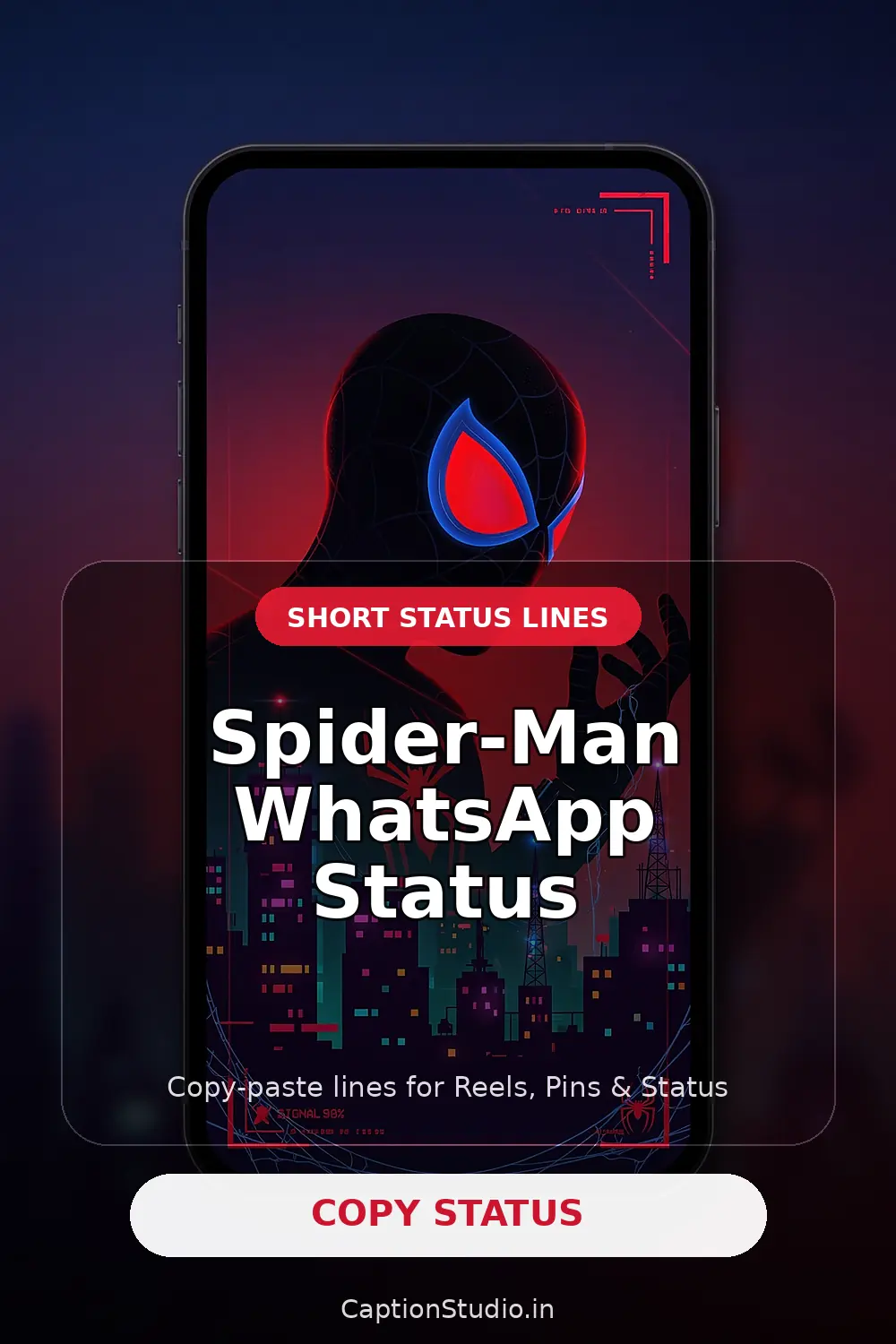 Spider-Man WhatsApp Status Lines vertical Pinterest fan art image
