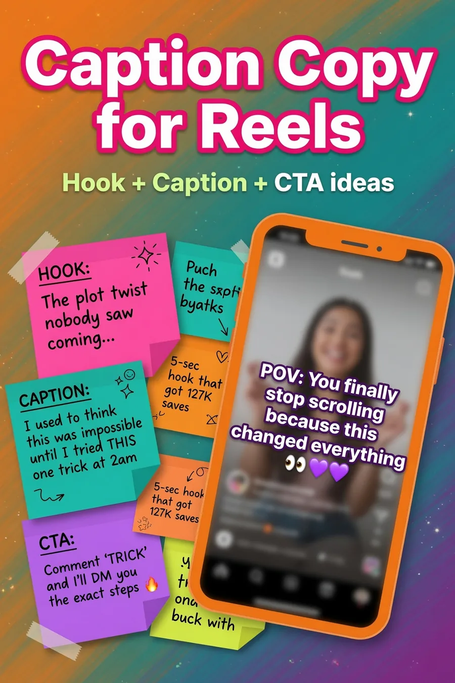 Instagram caption copy for Reels 2026 graphic