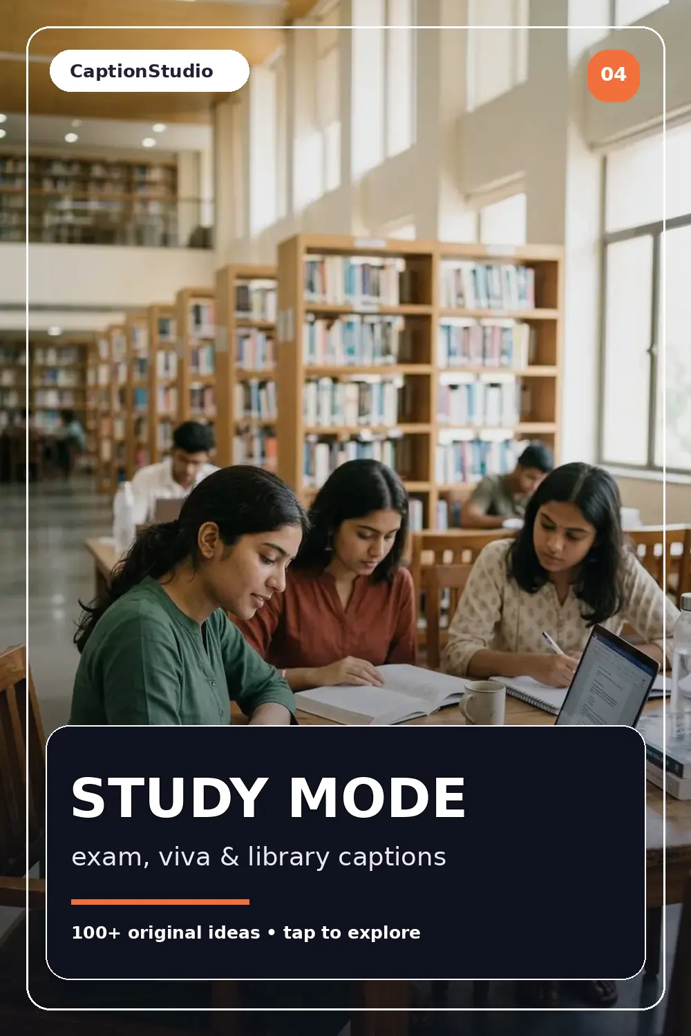 Indian college students studying together in a university library