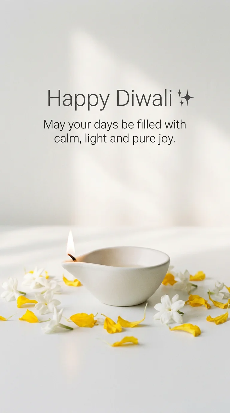 Diwali Diya Calm Minimalist Status