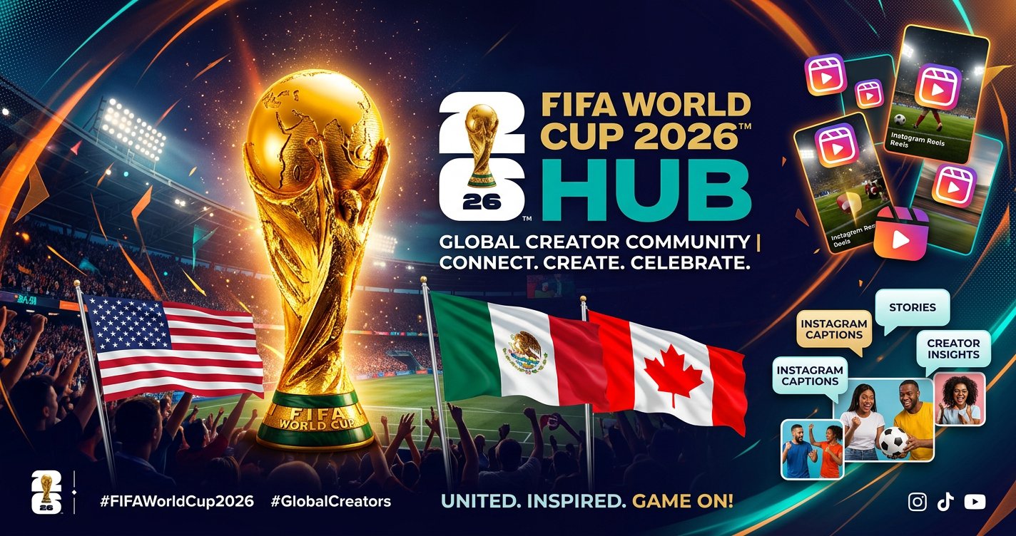 FIFA World Cup 2026 Hub — captions, teams, schedule, Messi, Ronaldo and Reels ideas hero