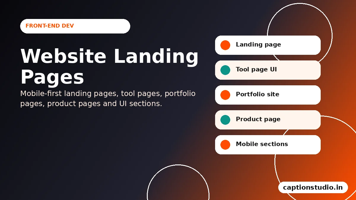 Front-end website development and landing page service