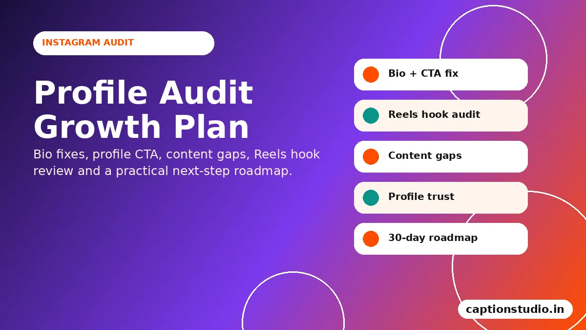 Instagram audit and growth plan service by CaptionStudio