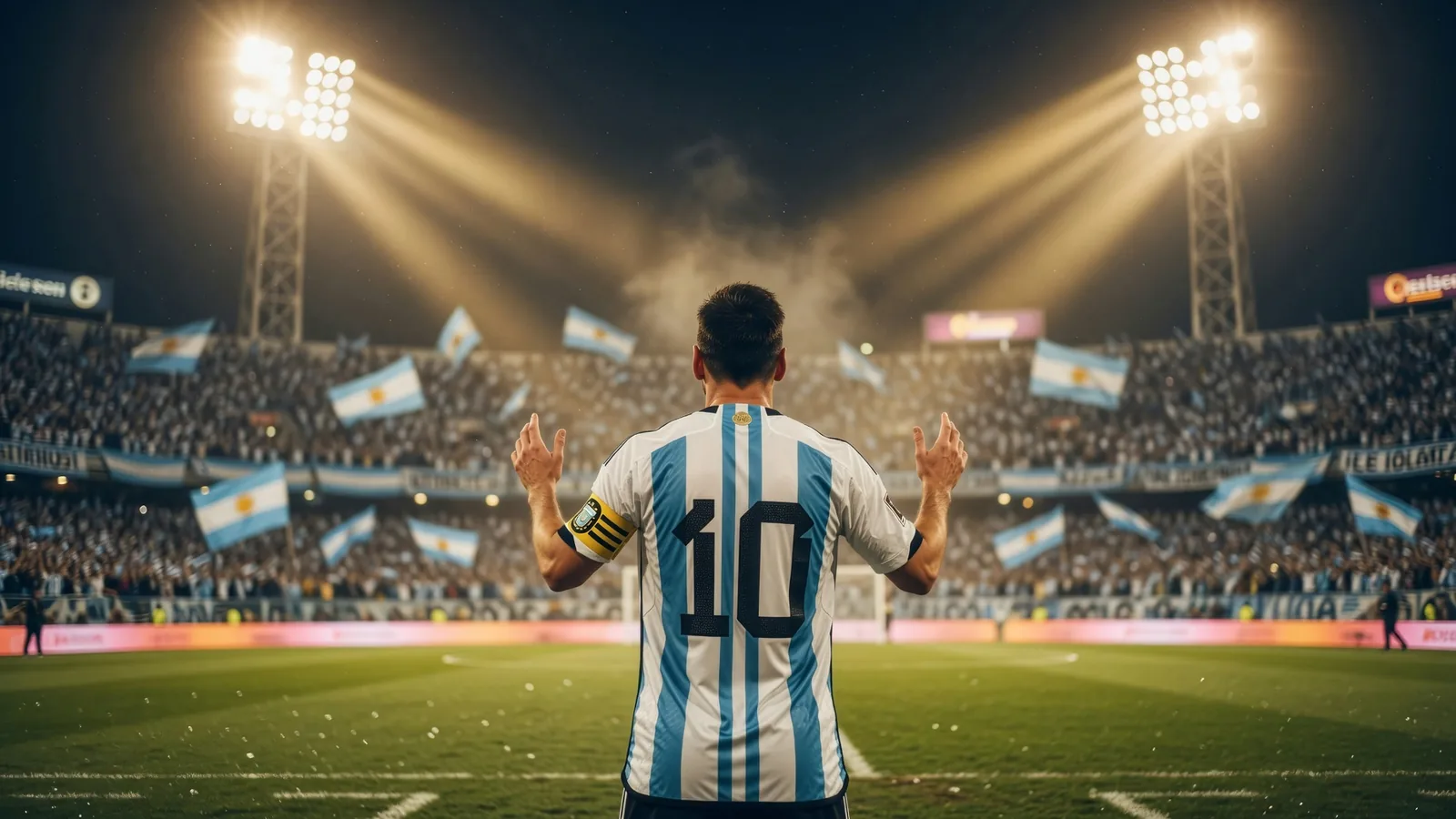 Messi 200 caps milestone graphic — sky blue and white design celebrating his 200th Argentina appearance