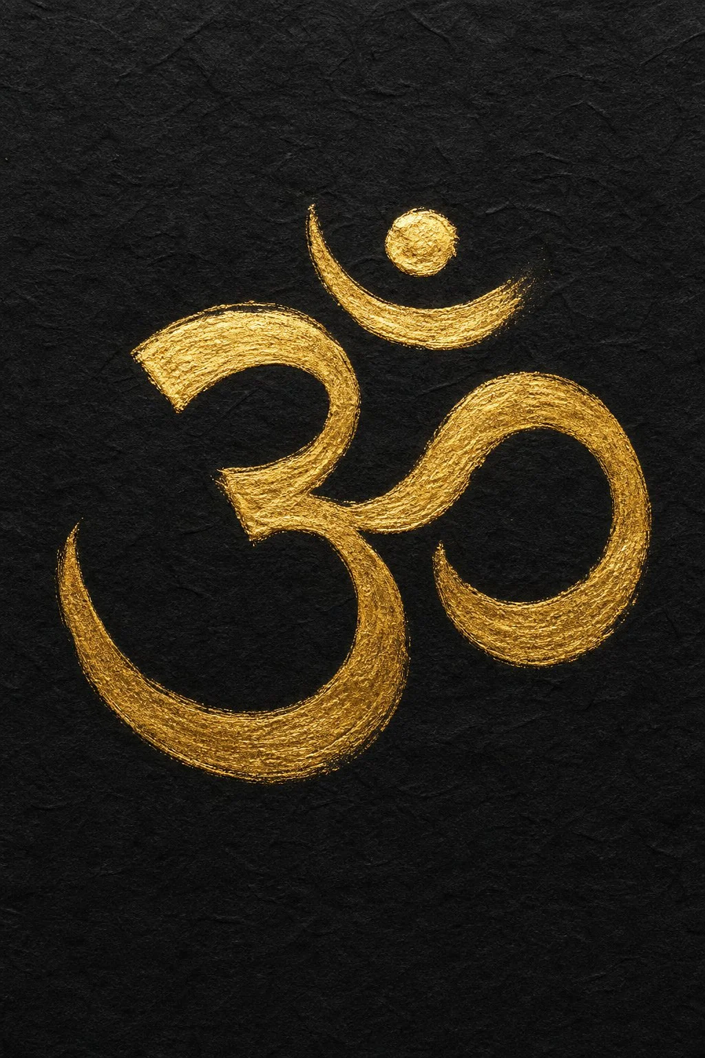 Om Symbol Gold Calligraphy Handmade Cotton Paper Wallpaper