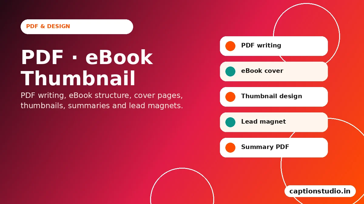 PDF ebook cover and thumbnail design service