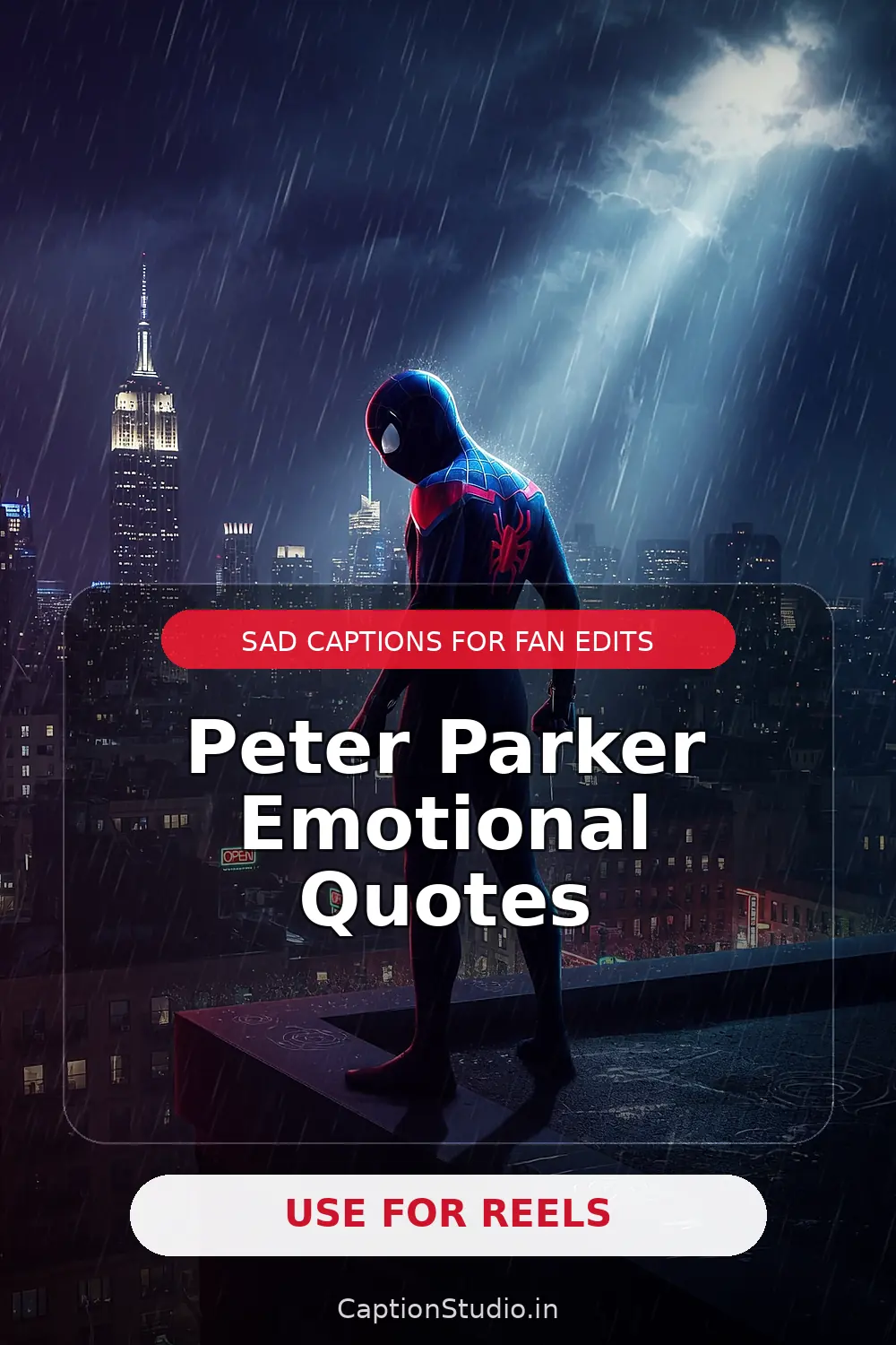 Peter Parker emotional quotes Pinterest fan art poster