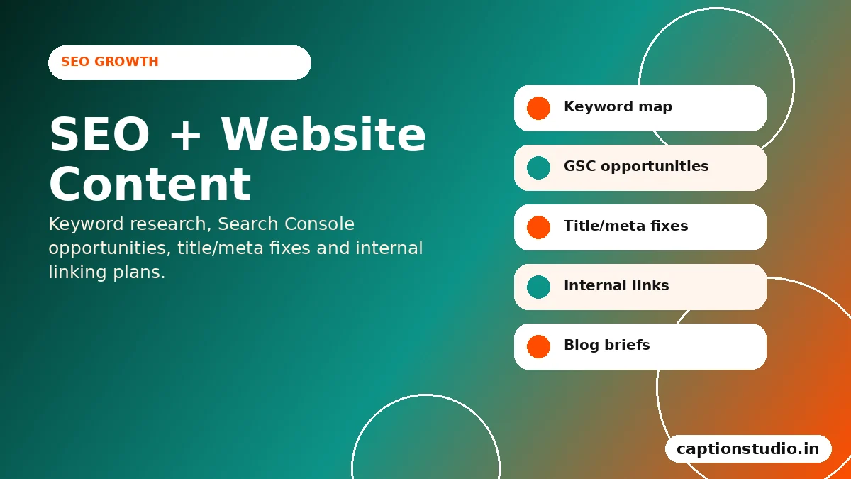 SEO growth and website content service for creators